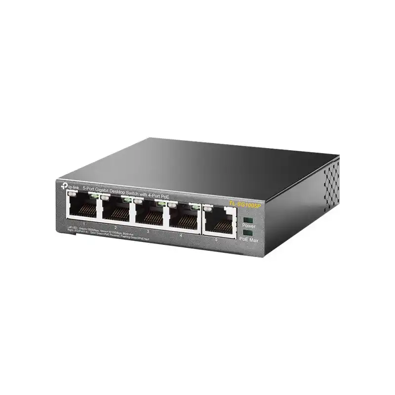 TP-LINK - 5-Port Gigabit Desktop Switch with 4-Port PoE, 5 Gigabit RJ45 ports including 4 PoE ports, 56W... (TL-SG1005P)_1